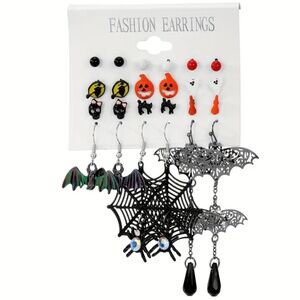 NWT! Set of 12 pairs of Halloween Pierced Post and Dangle Earrings!